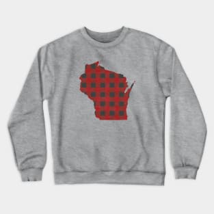 Wisconsin Love in Buffalo Plaid Crewneck Sweatshirt